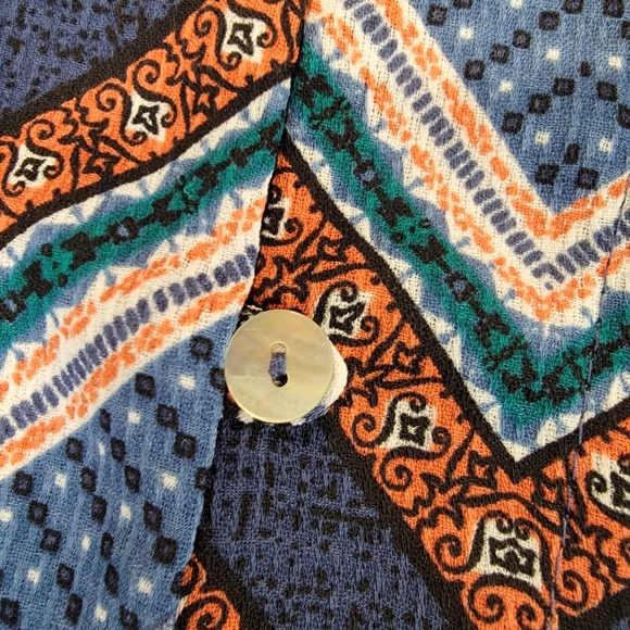 Altar'd State Boho Bell Sleeve Waist Tie Button Up Shirt Medium - Picture 5 of 12